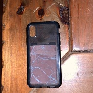 Tech 21 black phone case with marble pocket